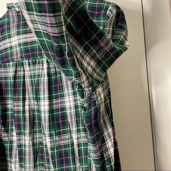 LOFT plaid ruffle preppy boho popover shirt top medium Girlhoodcore academia - Picture 7 of 10